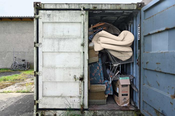 Überseecontainer mit Exponaten für die Ausstellung „d23“, Foto: Thomas Rentmeister, 2024